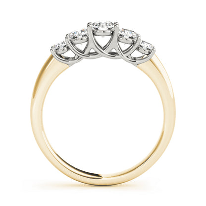Lab-Grown Round Diamond Prong Set 5-Stone Diamond Ring, DE Color VVS Clarity