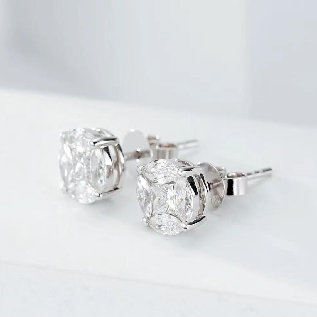 0.30Ct Natural Round Diamond Studs Earrings In Platinum