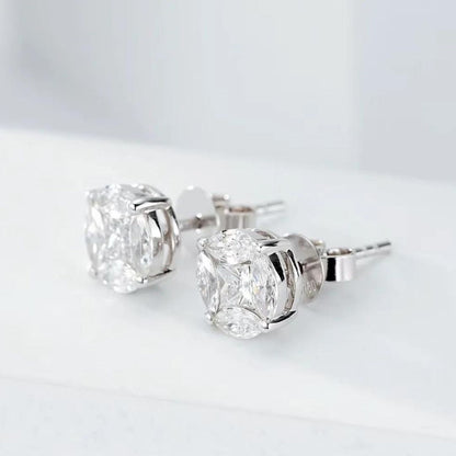 0.30Ct Natural Round Diamond Studs Earrings In Platinum