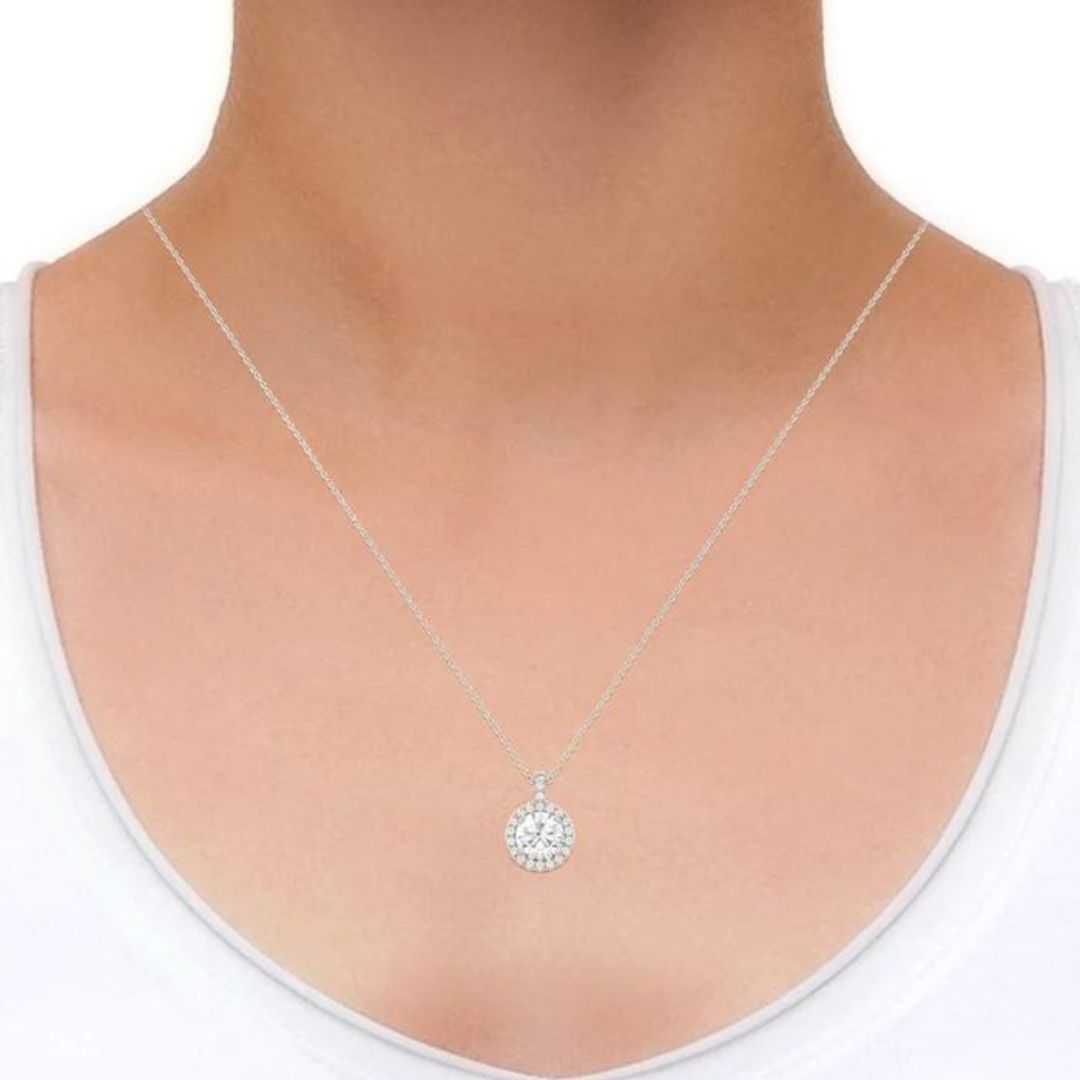 0.50Ct Lab Grown Diamond Solitaire Pendant Necklace in White Gold