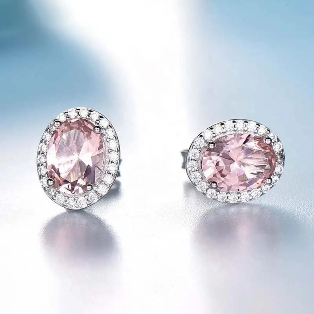 2.40Ct Lab Grown Diamond Solitaire Sapphire Oval Studs Earring in Gold