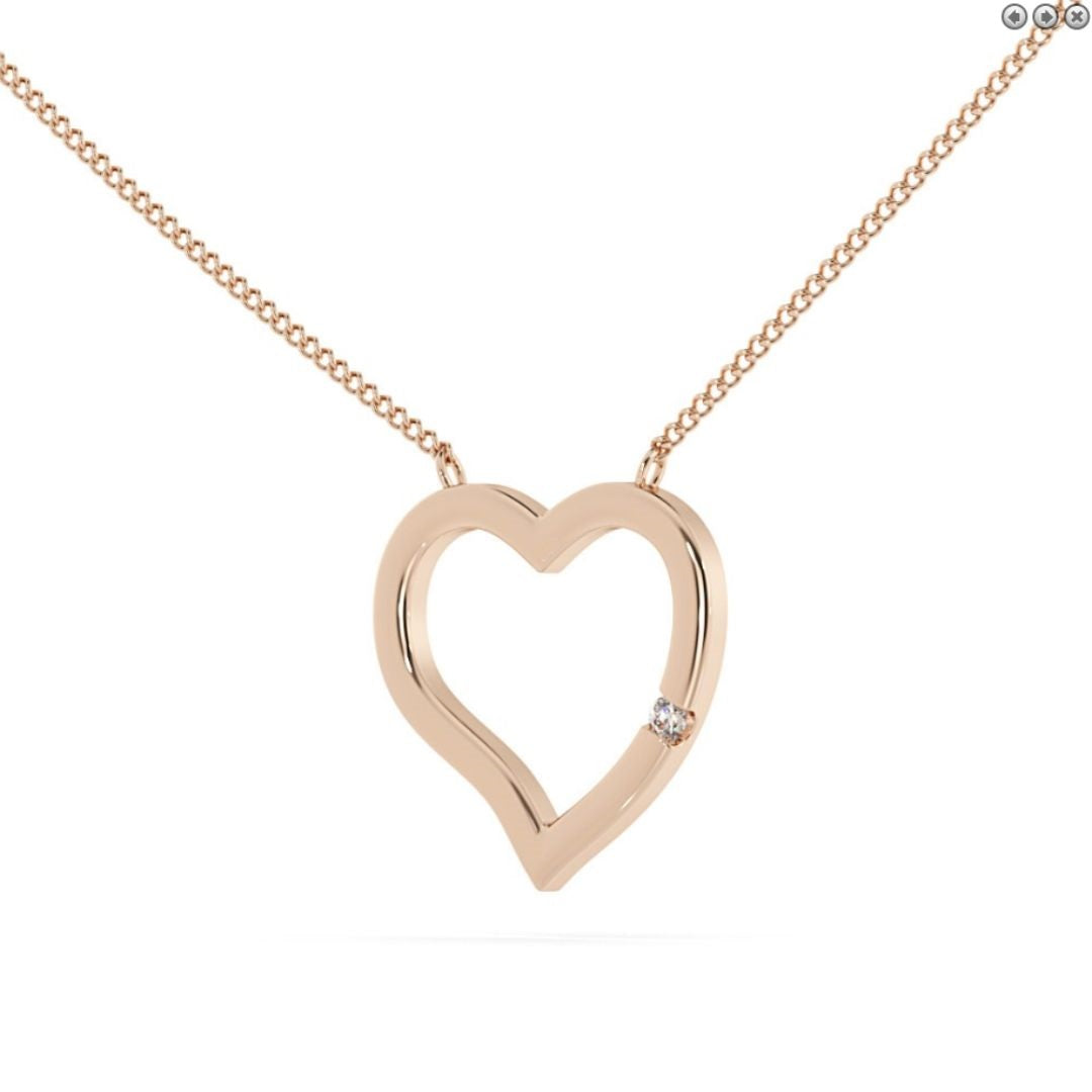 0.03Ct Lab Grown Diamond Heart Shape Pendant in Gold