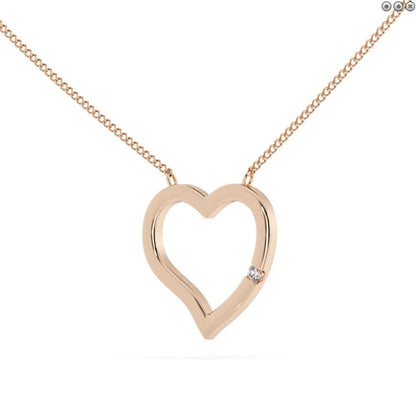 0.03Ct Lab Grown Diamond Heart Shape Pendant in Gold