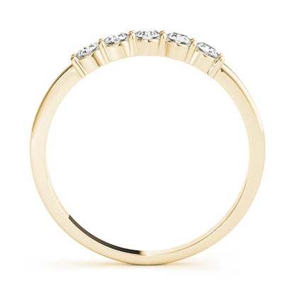 Lab-Grown Round Diamond Prong Set Straight 5-Stone Diamond Ring, DE Color VVS Clarity