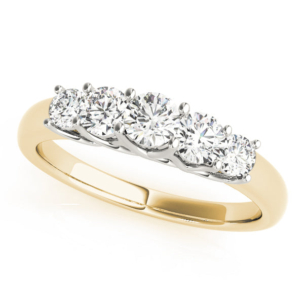 Lab-Grown Round Diamond Prong Set 5-Stone Diamond Ring, DE Color VVS Clarity