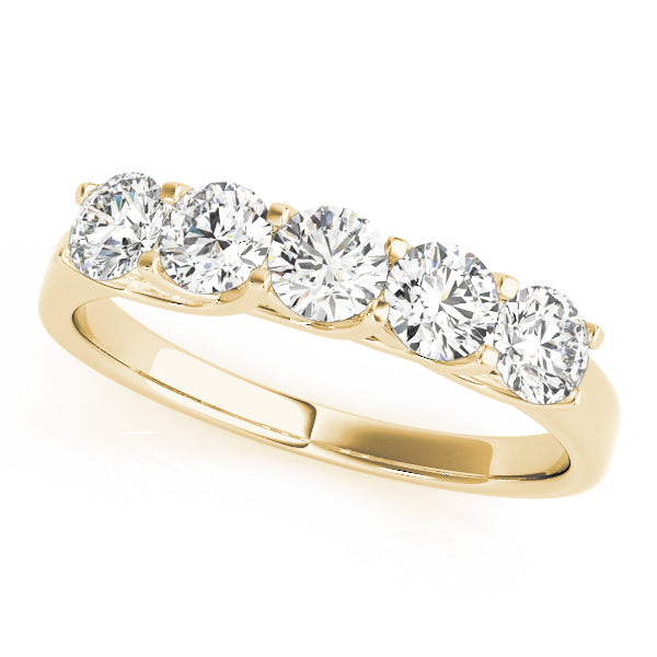 1.00ct Lab-Grown Round Diamond 5-Stone Trellis Set Diamond Ring, DE Color VVS Clarity