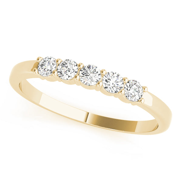 Lab-Grown Round Diamond Prong Set Straight 5-Stone Diamond Ring, DE Color VVS Clarity