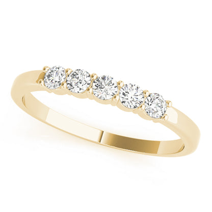 Lab-Grown Round Diamond Prong Set Straight 5-Stone Diamond Ring, DE Color VVS Clarity