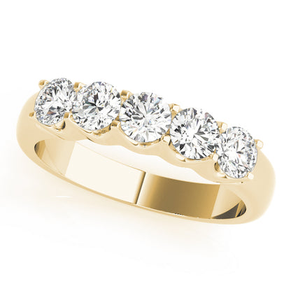1.00ct Lab-Grown Round Diamond 5-Stone Shared U Prong Set Diamond Ring, DE Color VVS Clarity