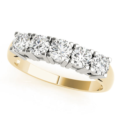 0.50-1.00ct Lab-Grown Round Diamond 5-Stone Prong Diamond Ring, DE Color VVS Clarity