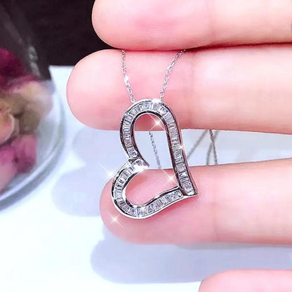 0.33Ct Natural Diamond Heart Shape Channel Set Pendant in Gold