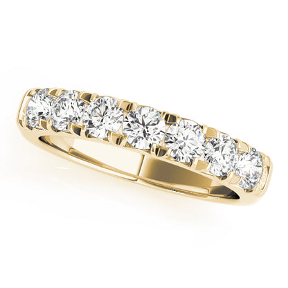 Lab Grown Diamond 7 Stone D/VVS Round Half Eternity Channel Set Wedding Ring for Bride