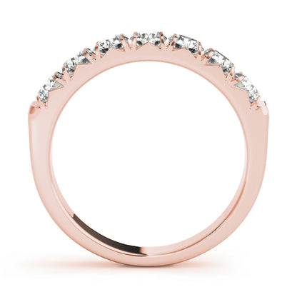 Lab Grown Diamond 7 Stone D/VVS Round Half Eternity Channel Set Wedding Ring for Bride