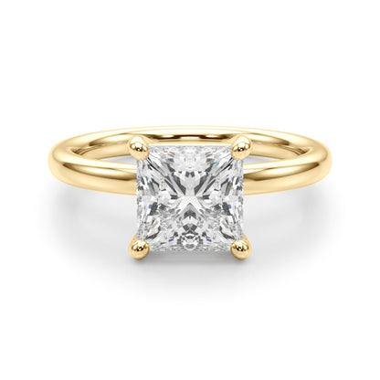 Lab-Grown Princess Cut Diamond Four Prong Solitaire Engagement Ring