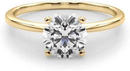 1.00 Ct F/SI Natural Round Cut Diamond 4 Claw Solitaire Engagement Ring