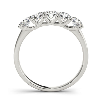 1.00ct Lab-Grown Round Diamond 5-Stone Trellis Set Diamond Ring, DE Color VVS Clarity