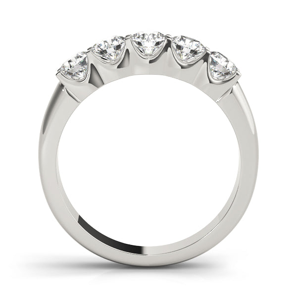 1.00ct Lab-Grown Round Diamond 5-Stone Shared U Prong Set Diamond Ring, DE Color VVS Clarity