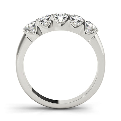 1.00ct Lab-Grown Round Diamond 5-Stone Shared U Prong Set Diamond Ring, DE Color VVS Clarity