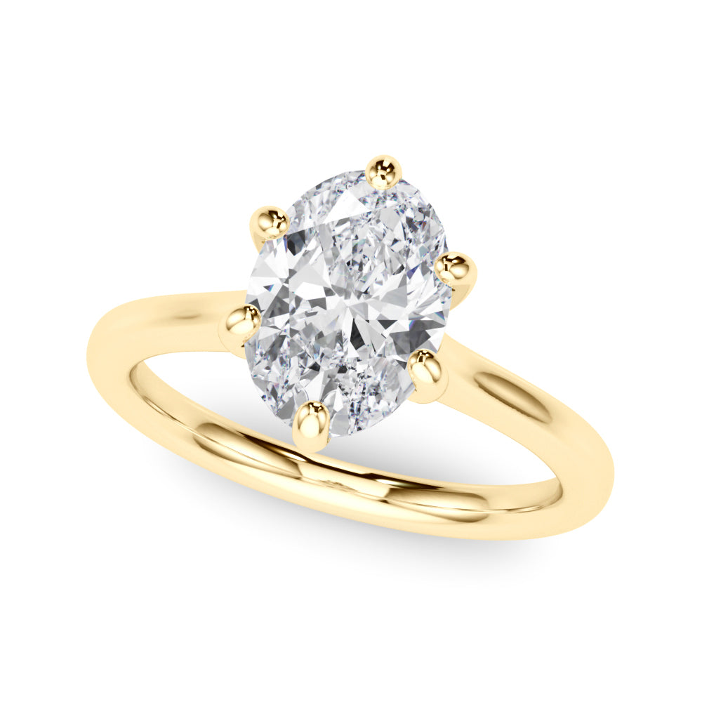 IGI Lab-Grown Oval Diamond 6 Prong Solitaire Engagement Ring, D Color VVS Clarity