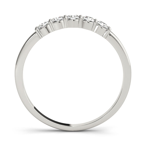 Lab-Grown Round Diamond Prong Set Straight 5-Stone Diamond Ring, DE Color VVS Clarity