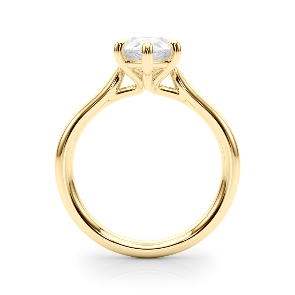 IGI Lab-Grown Pear Diamond Five Prong Solitaire Engagement Ring, D Color VVS Clarity