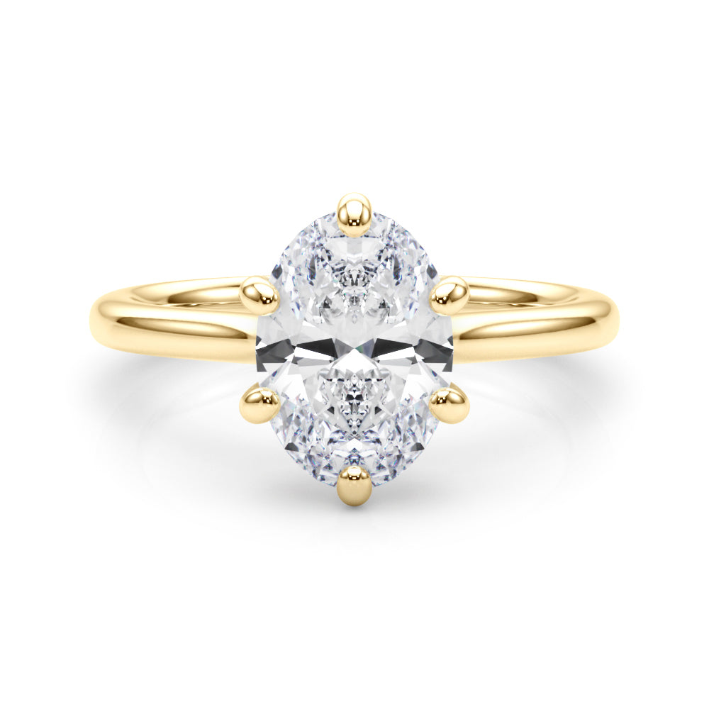IGI Lab-Grown Oval Diamond 6 Prong Solitaire Engagement Ring, D Color VVS Clarity