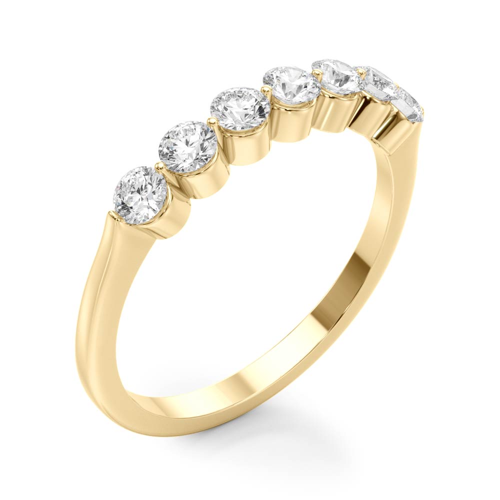 Round Lab Grown 7 Stone Diamond Engagement Ring Gift for Her, D Color VVS Clarity