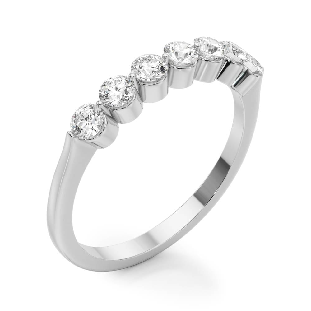 Round Lab Grown 7 Stone Diamond Engagement Ring Gift for Her, D Color VVS Clarity