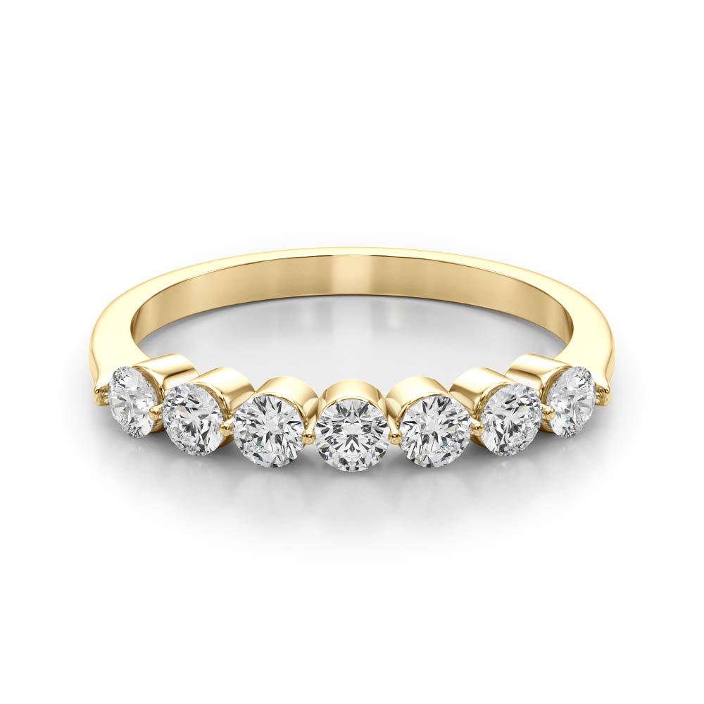 Round Lab Grown 7 Stone Diamond Engagement Ring Gift for Her, D Color VVS Clarity