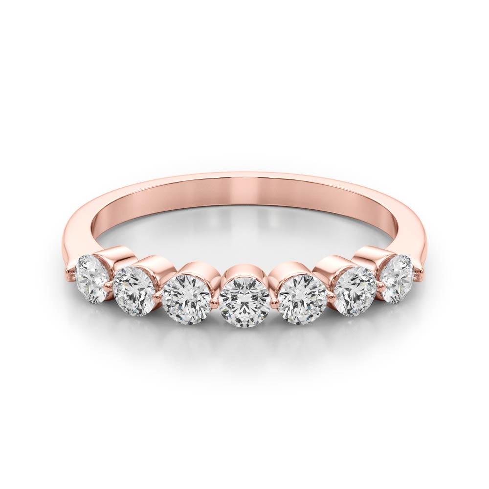 Round Lab Grown 7 Stone Diamond Engagement Ring Gift for Her, D Color VVS Clarity