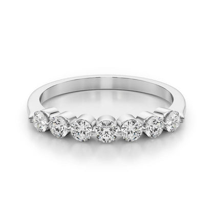 Round Lab Grown 7 Stone Diamond Engagement Ring Gift for Her, D Color VVS Clarity