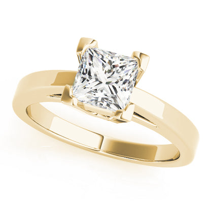 Princess Cut Diamond Solitaire V-Split Engagement Ring.