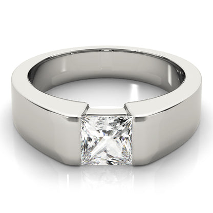 Lab-Grown D-VVS Princess Cut Sleek Tapered Diamond Solitaire Engagement Ring