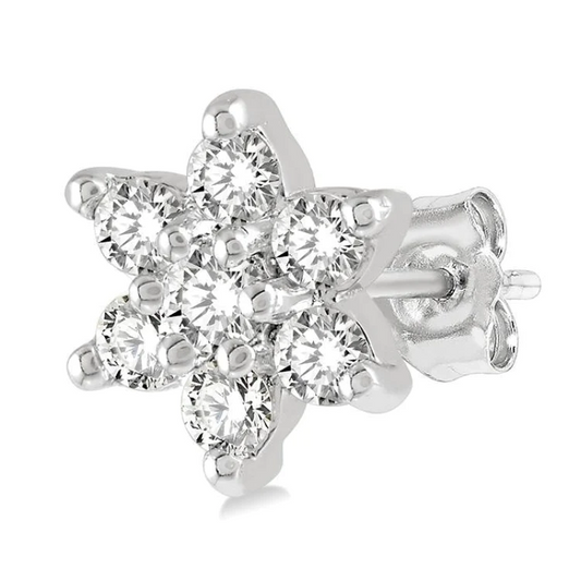 0.30Ct Natural/Lab Grown Diamond Flower Studs Earring In Gold