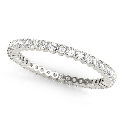 Lab-Grown Round Cut Diamond Claw Set Full Eternity Wedding Ring.
