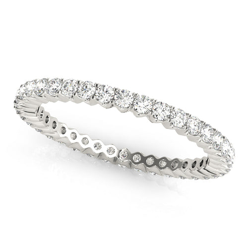 Lab-Grown Round Cut Diamond Claw Set Full Eternity Wedding Ring.