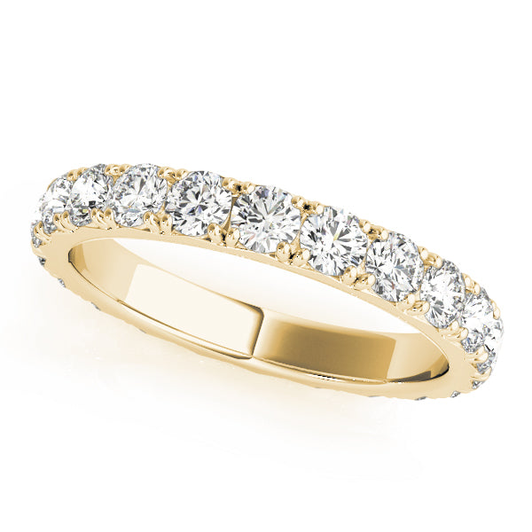 Round Cut Diamond Four Prong French Cut Full Eternity Wedding Ring