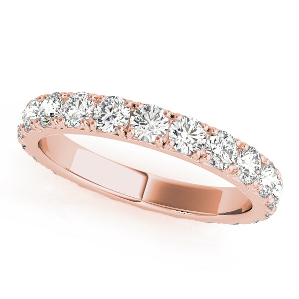 Round Cut Diamond Four Prong French Cut Full Eternity Wedding Ring