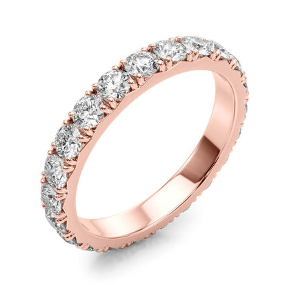 Round Cut Diamond Four Prong French Cut Full Eternity Wedding Ring