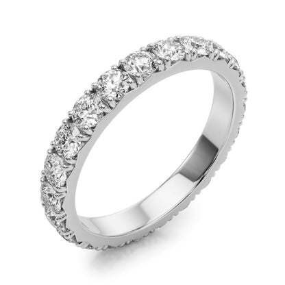 Round Cut Diamond Four Prong French Cut Full Eternity Wedding Ring