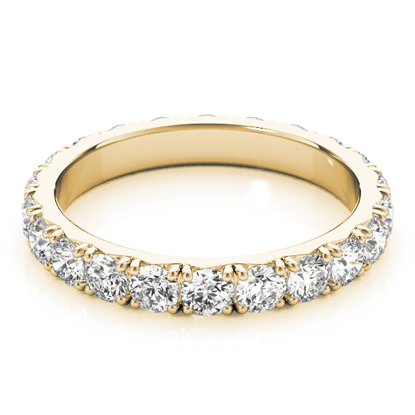 Round Cut Diamond Four Prong French Cut Full Eternity Wedding Ring