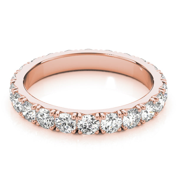 Round Cut Diamond Four Prong French Cut Full Eternity Wedding Ring