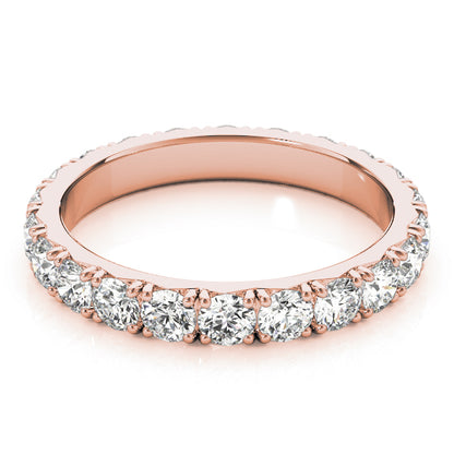 Round Cut Diamond Four Prong French Cut Full Eternity Wedding Ring