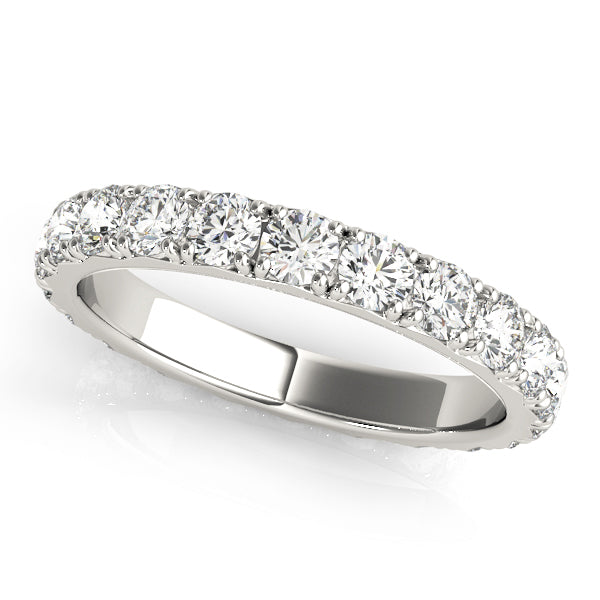 Round Cut Diamond Four Prong French Cut Full Eternity Wedding Ring