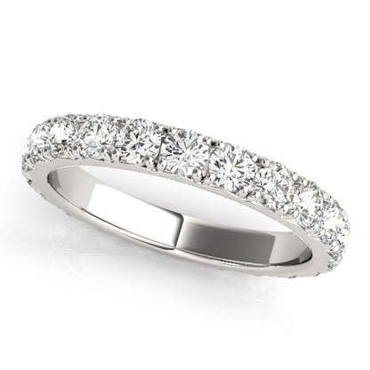 Round Cut Diamond Four Prong French Cut Full Eternity Wedding Ring