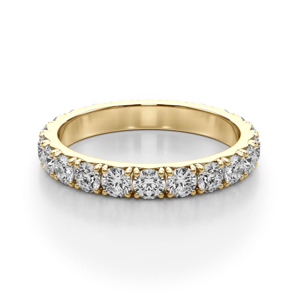 Round Cut Diamond Four Prong French Cut Full Eternity Wedding Ring