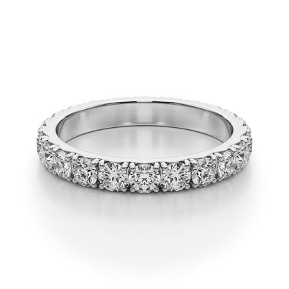 Round Cut Diamond Four Prong French Cut Full Eternity Wedding Ring