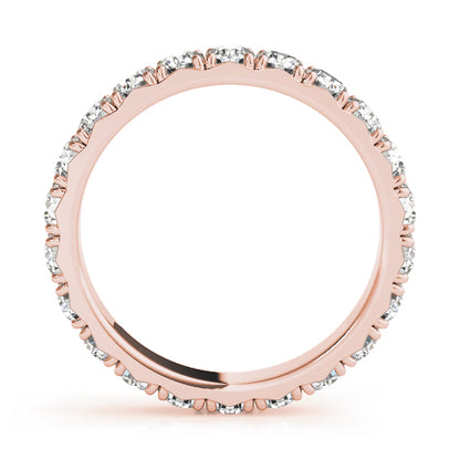 Round Cut Diamond Four Prong French Cut Full Eternity Wedding Ring
