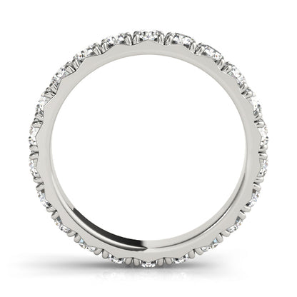 Round Cut Diamond Four Prong French Cut Full Eternity Wedding Ring