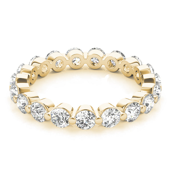 Round Cut Diamond Single Shared Prong Full Eternity Wedding Ring